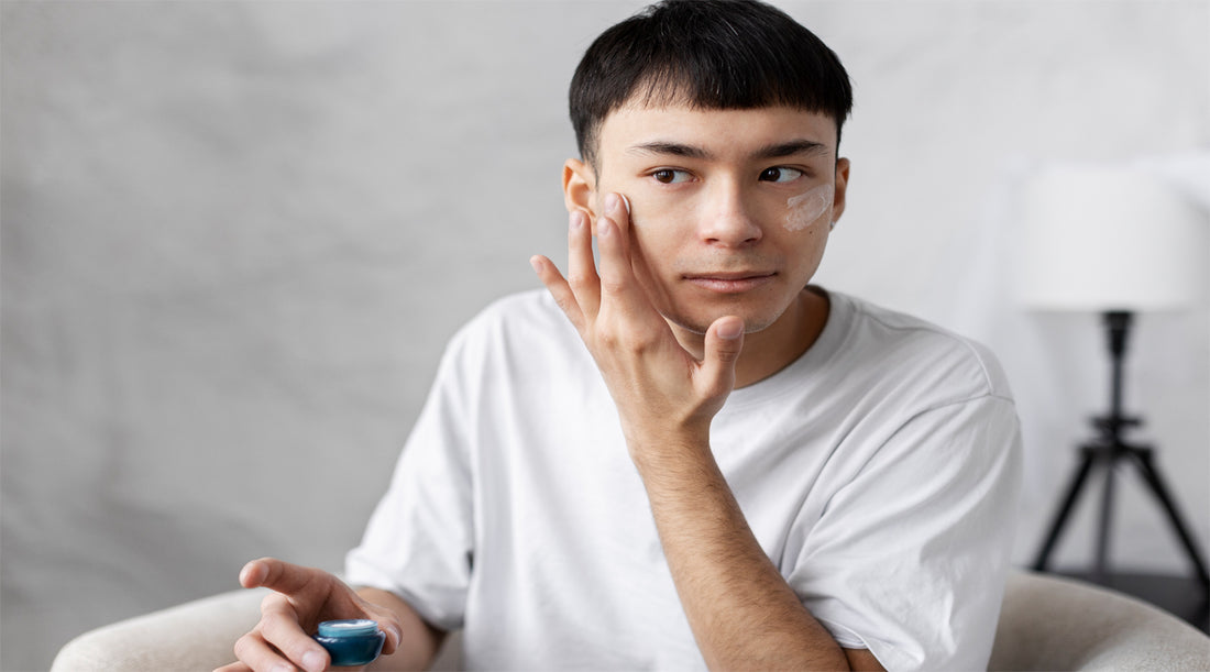 Image by <a href="https://www.freepik.com/free-photo/young-male-doing-selfcare-routine_22910657.htm#page=3&query=men%20skincare&position=48&from_view=search&track=sph">Freepik</a>